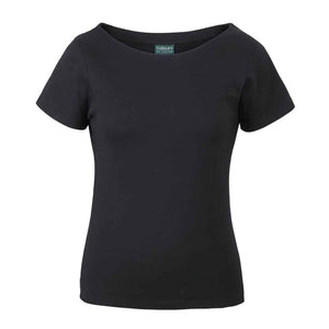1BTS_C OF C LADIES BOAT NECK TEE-Black