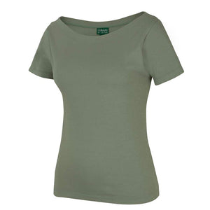 1BTS_C OF C LADIES BOAT NECK TEE-Sage-side