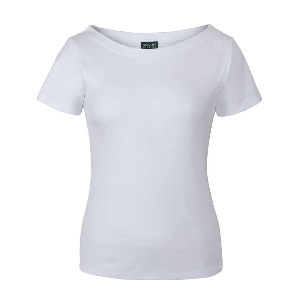 1BTS_C OF C LADIES BOAT NECK TEE-White