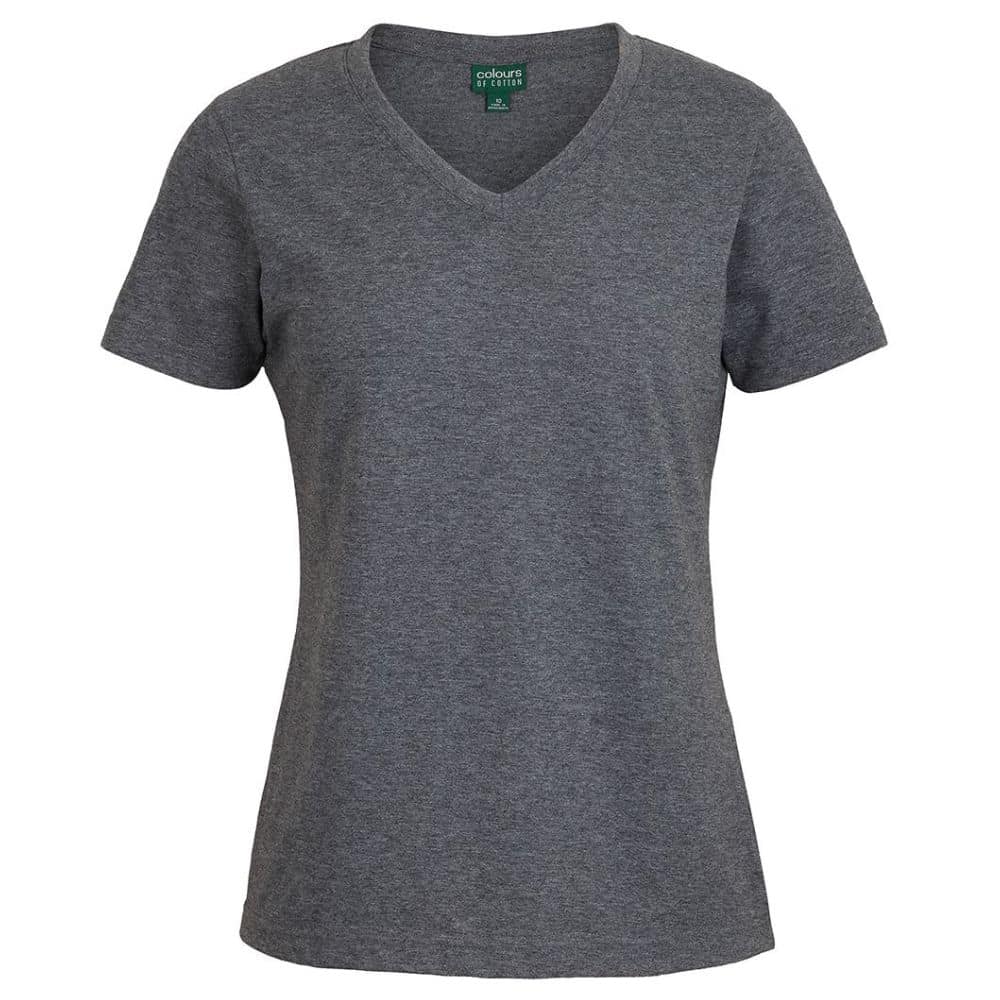 1VT1_C-OF-C-LADIES-V-NECK-TEE-Charcoal-Marle