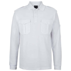 210EL-JB'S LS 250 EPAULETTE POLO-White