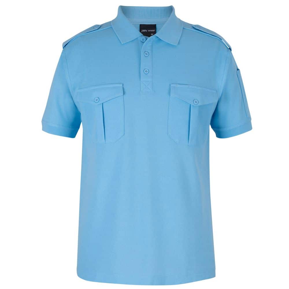 210ES-JB'S SS 250 EPAULETTE POLO-Lt Blue