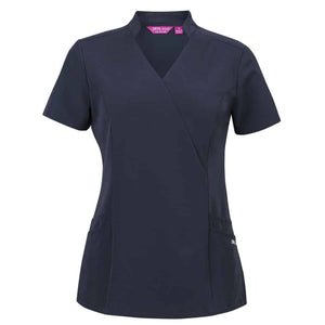 4SMT1-JB'S LADIES NU MANDARIN COLLAR SCRUB TOP-Navy