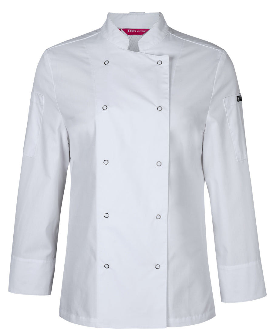 JB 5CJL1 LADIES L/S SNAP BUTTON CHEFS JACKET