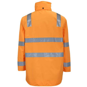 6DARL-JB'S AUST. RAIL (D+N) ZIP OFF SLEEVE LONGLINE JACKET-Orange-back