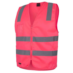 6DNSZ_JB'S HI VIS (D+N) ZIP SAFETY VEST-Pink