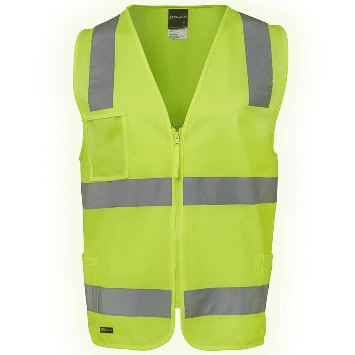 6DNSZ_Lime_HiVis-Zip-Safety-Vest