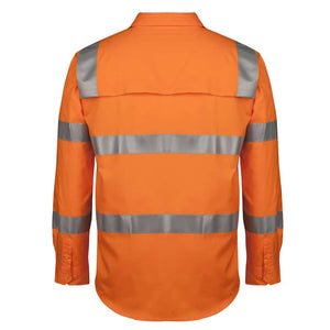 6DNWR-JB'S HI VIS (D+N) LS 150G AUST. RAIL WORK SHIRT-Orange-back