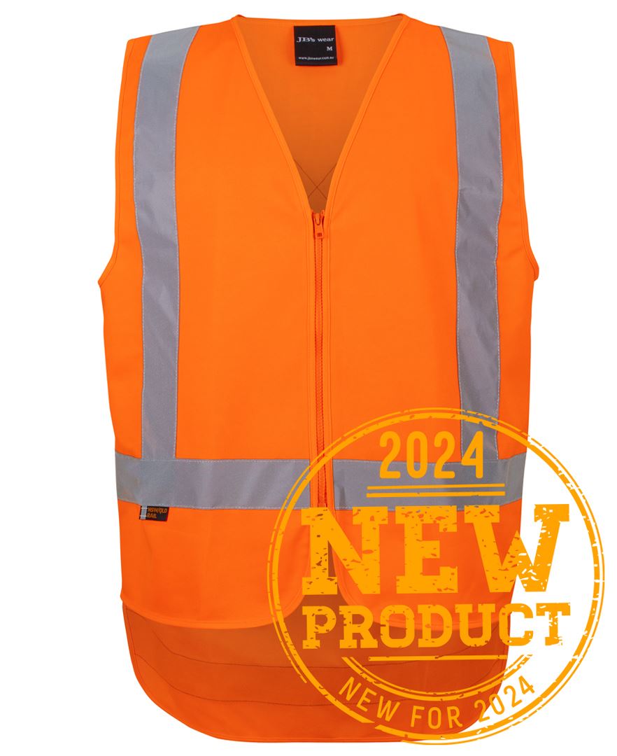 JB 6DVQV   NSW/QLD RAIL (D+N) ZIP X-BACK SAFETY VEST