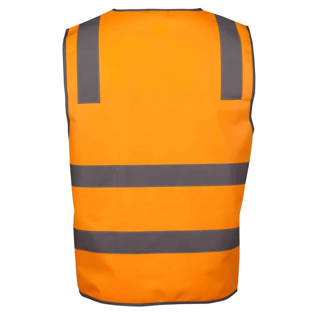 6DVSV-JB'S VIC RAIL (D+N) ZIP SAFETY VEST-Orange-back