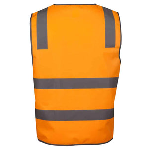 6DVSV-JB'S VIC RAIL (D+N) ZIP SAFETY VEST-Orange-back