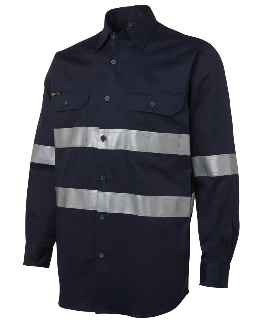 JB 6HDNL L/S 190G Work Shirt With Reflective Tape