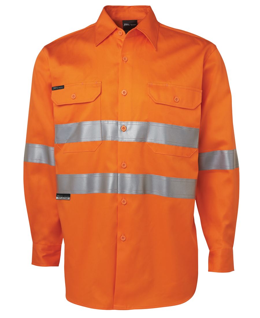 JB 6HDNL L/S 190G Work Shirt With Reflective Tape