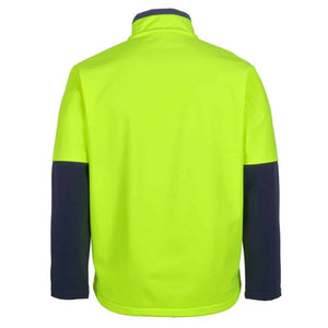 6HRJ_JB_HI-VIS-THREE-LAYER-SOFTSHELL-JACKET_Lime-Navy_Back