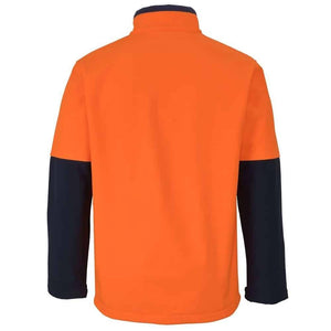 6HRJ_JB_HI-VIS-THREE-LAYER-SOFTSHELL-JACKET_Orange-Navy_Back