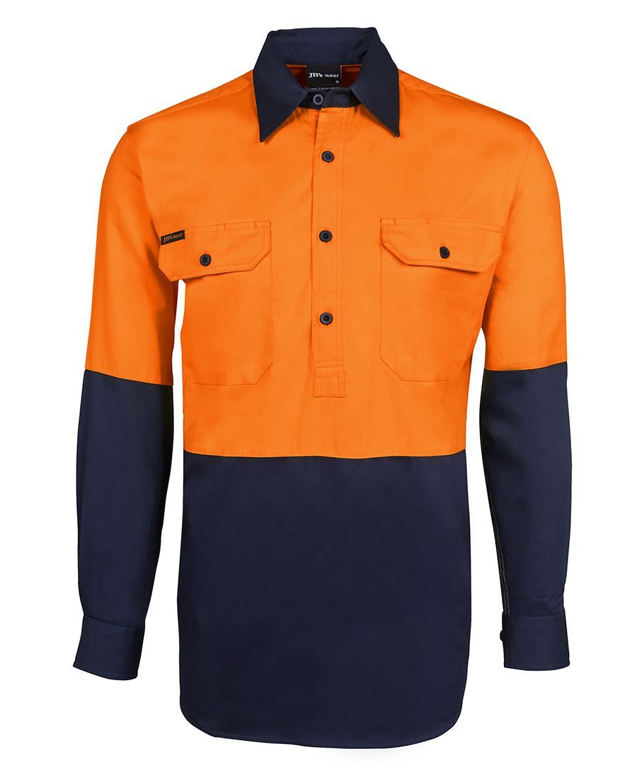 JB 6HVCF HV CLOSE FRONT L/S 190G SHIRT