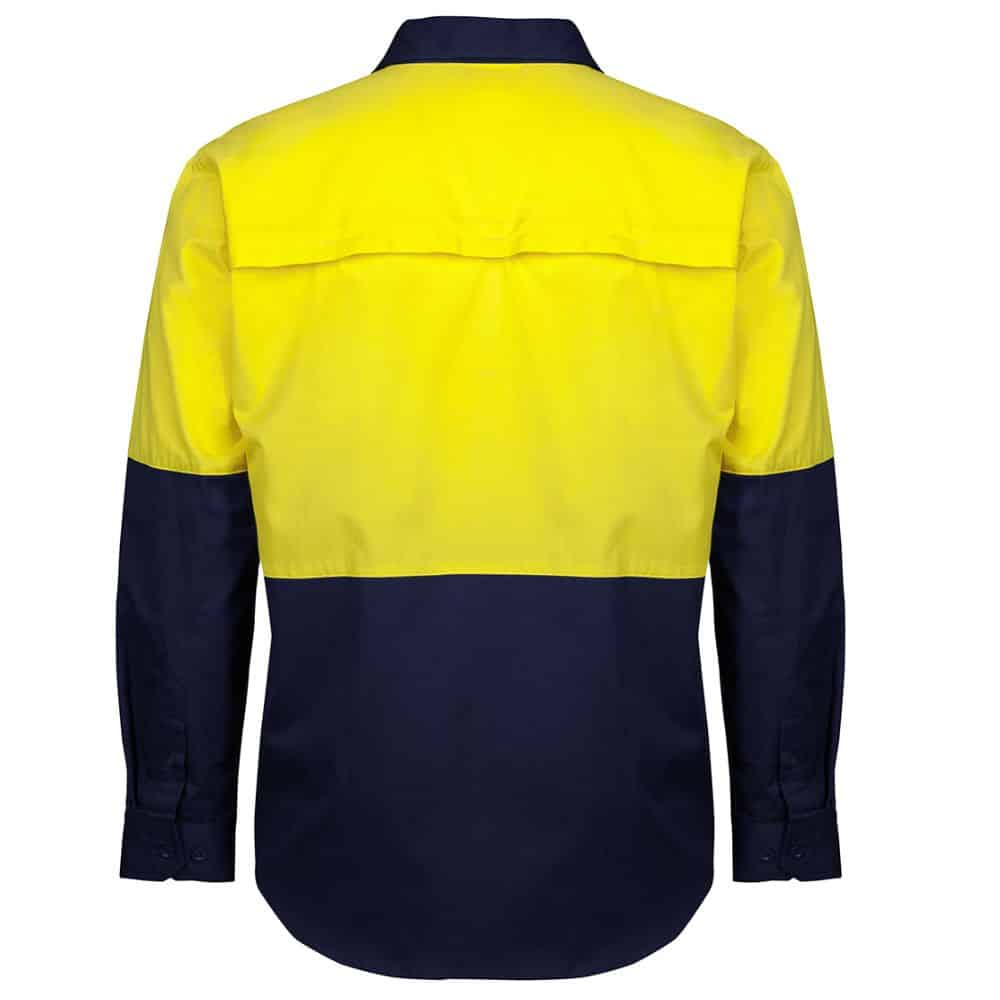 6HVCS_Hi-Vis-Close-Front-LS-150g-Work-Shirt_Yel-Navy_back
