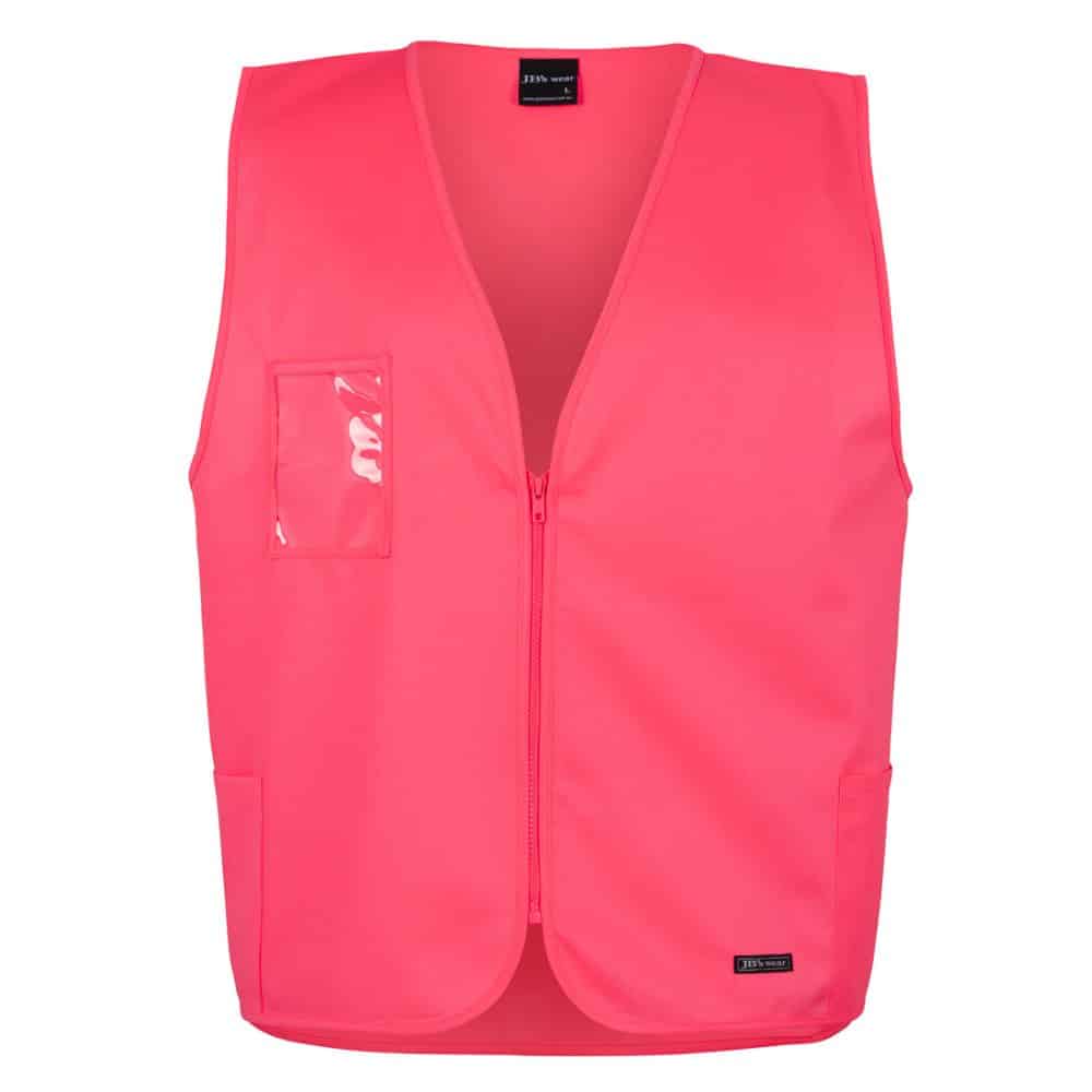 6HVSZ_JB'S HI VIS ZIP SAFETY VEST-Pink