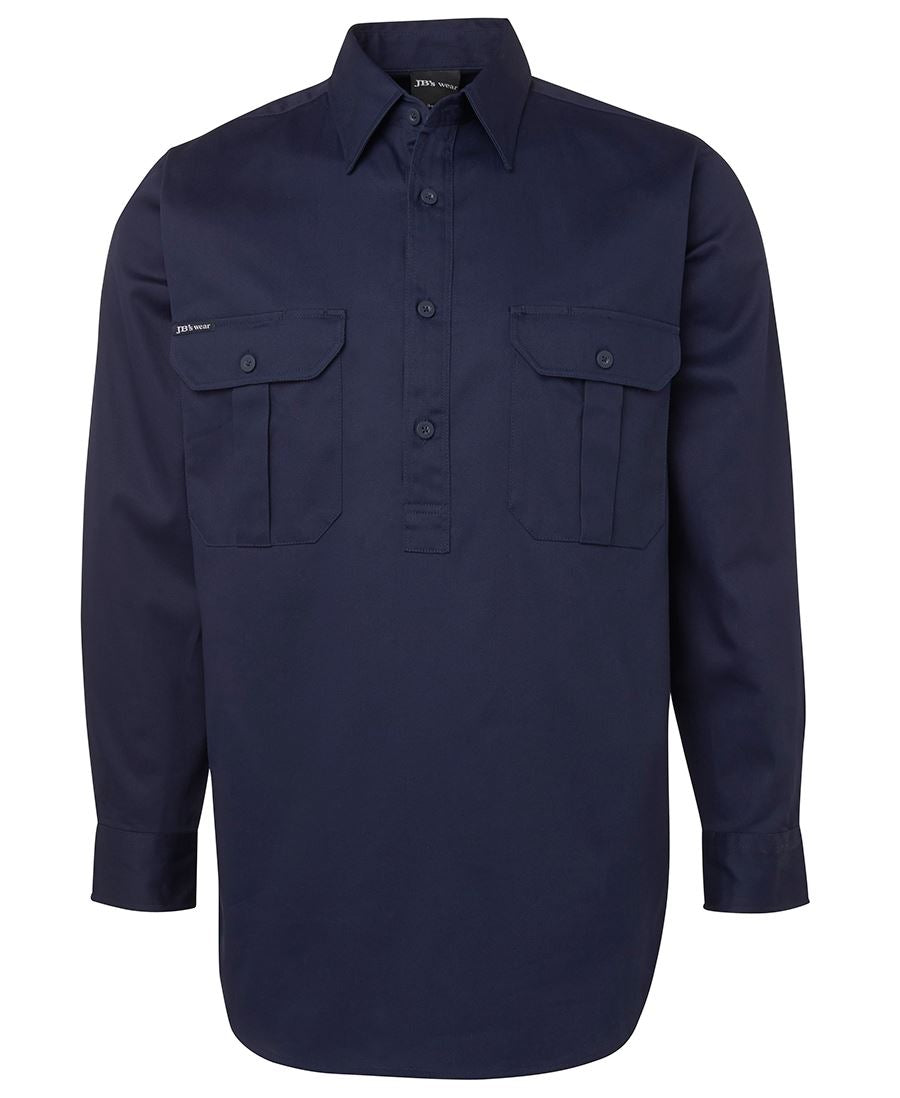 JB 6WSCF L/S 190G CLOSE FRONT WORK SHIRT
