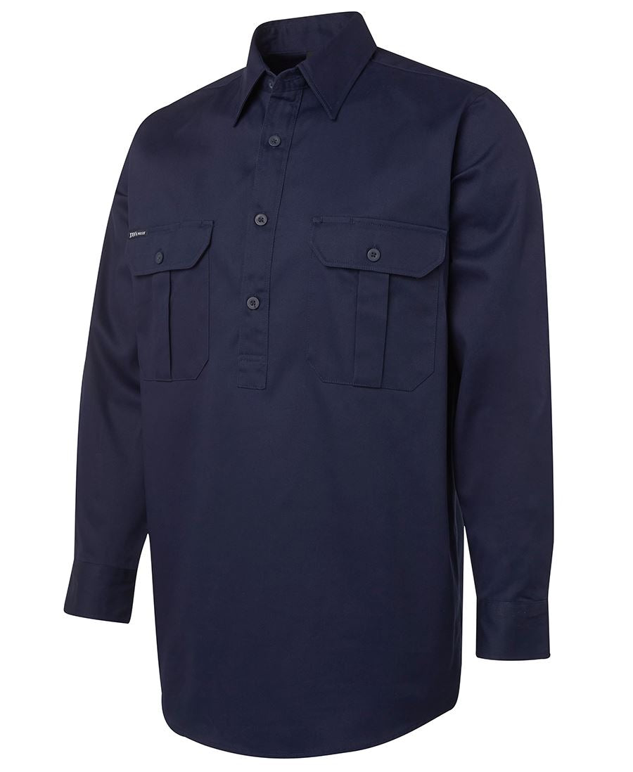 JB 6WSCF L/S 190G CLOSE FRONT WORK SHIRT