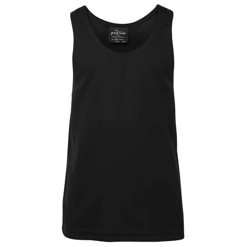 7KPO_PODIUM KIDS POLY SINGLET-Black