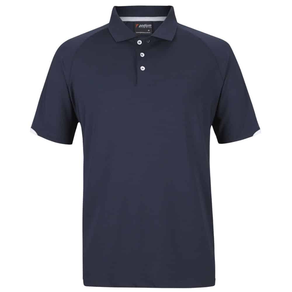 7STC-PODIUM CONTRAST STRETCH POLO-Navy-White