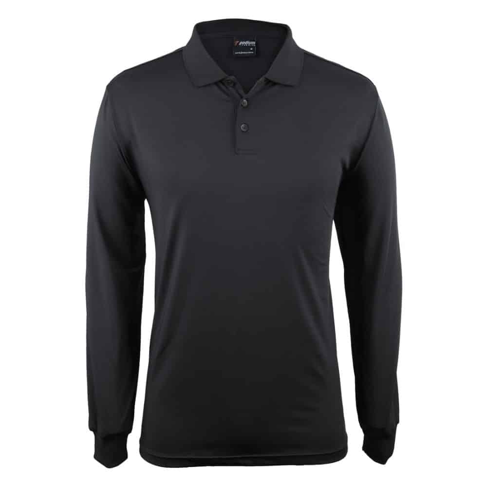 7STL_PODIUM LS STRETCH POLO-Black