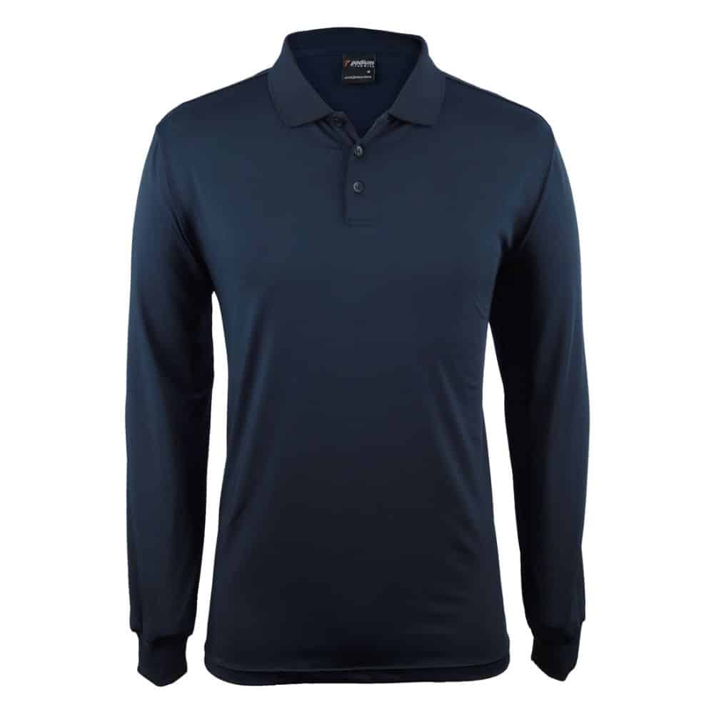 7STL_PODIUM LS STRETCH POLO-Navy