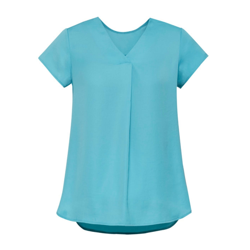 BZ Womens Kayla V-Neck Pleat Blouse RB967LS