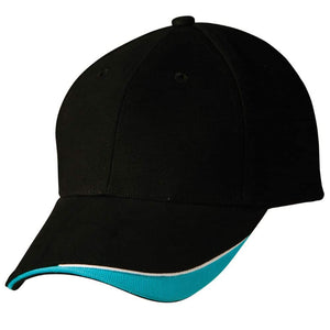 CH68_TRIPLE-SANDWICH-PEAK-CAP-Black-White.Teal_