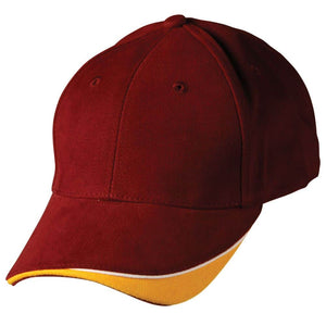 CH68_TRIPLE-SANDWICH-PEAK-CAP-Maroon-White.Gold_