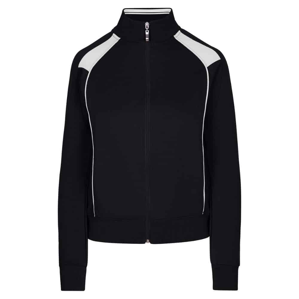 F400UN_LadiesJuniors-Unbrushed-Contrast-Jacket-Black-White