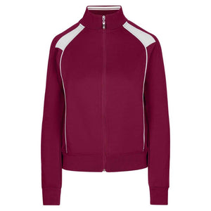 F400UN_LadiesJuniors-Unbrushed-Contrast-Jacket-Burgundy-White