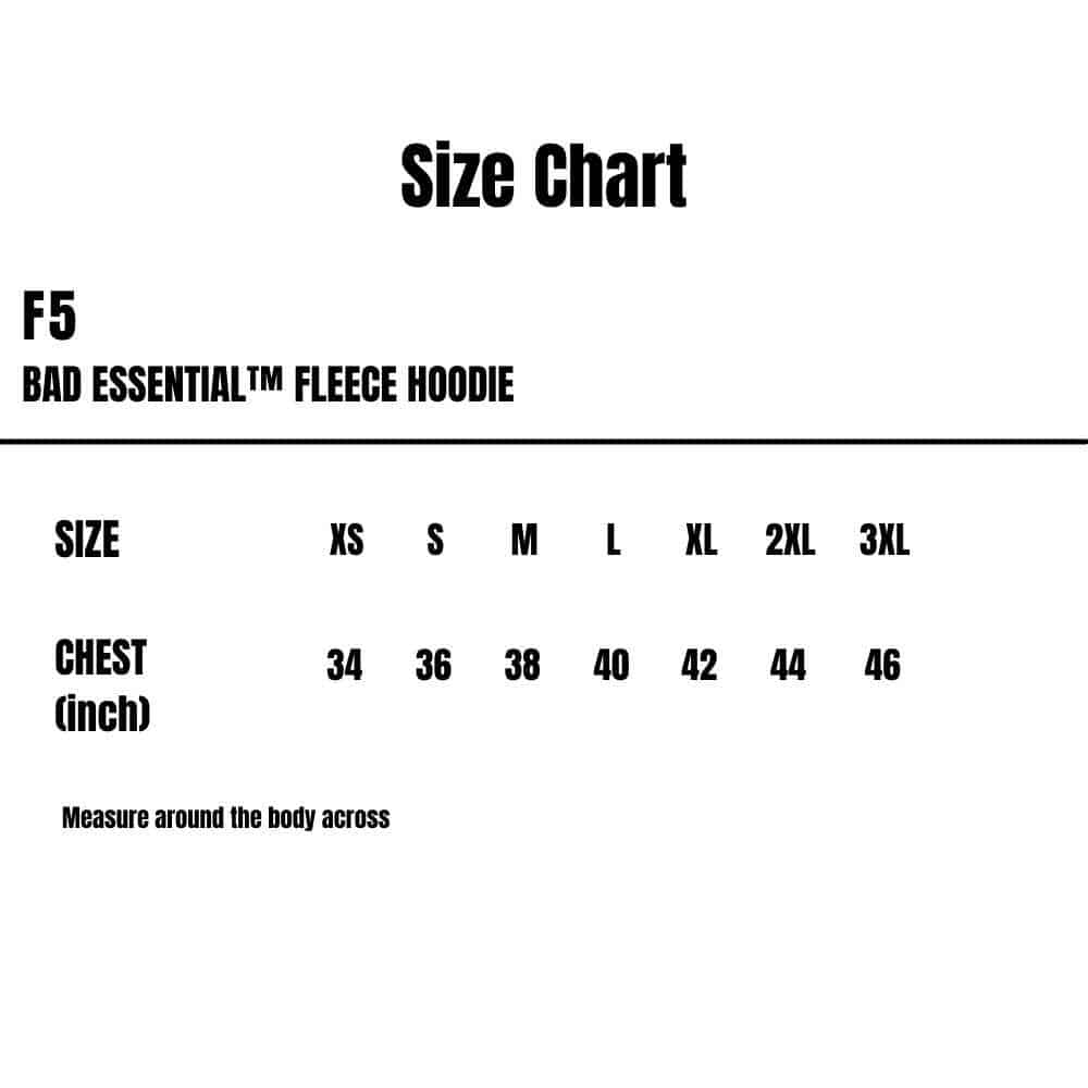 F5_Bad-Essential-Fleece-Hoodie_Size-Chart