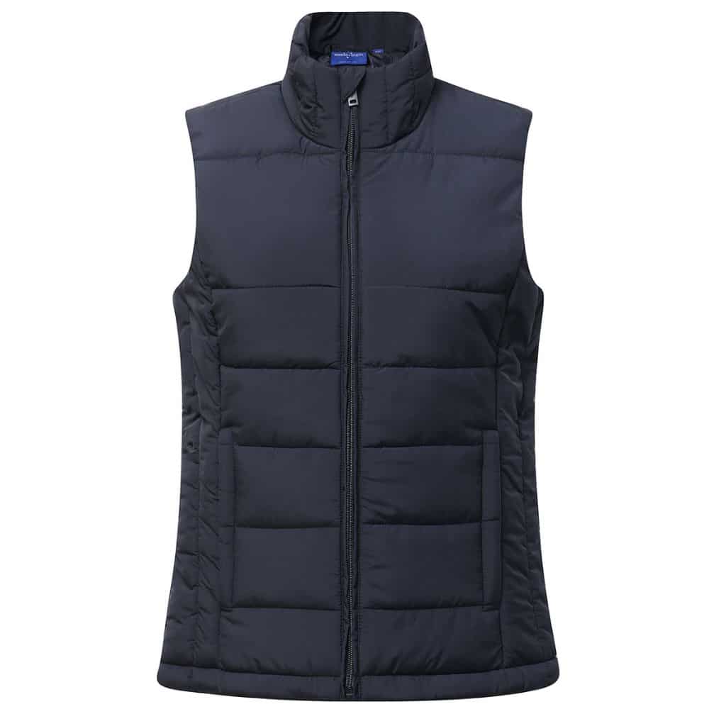 JK62_SUSTAINABLE INSULATED PUFFER VEST (3D CUT) Ladie's-Navy
