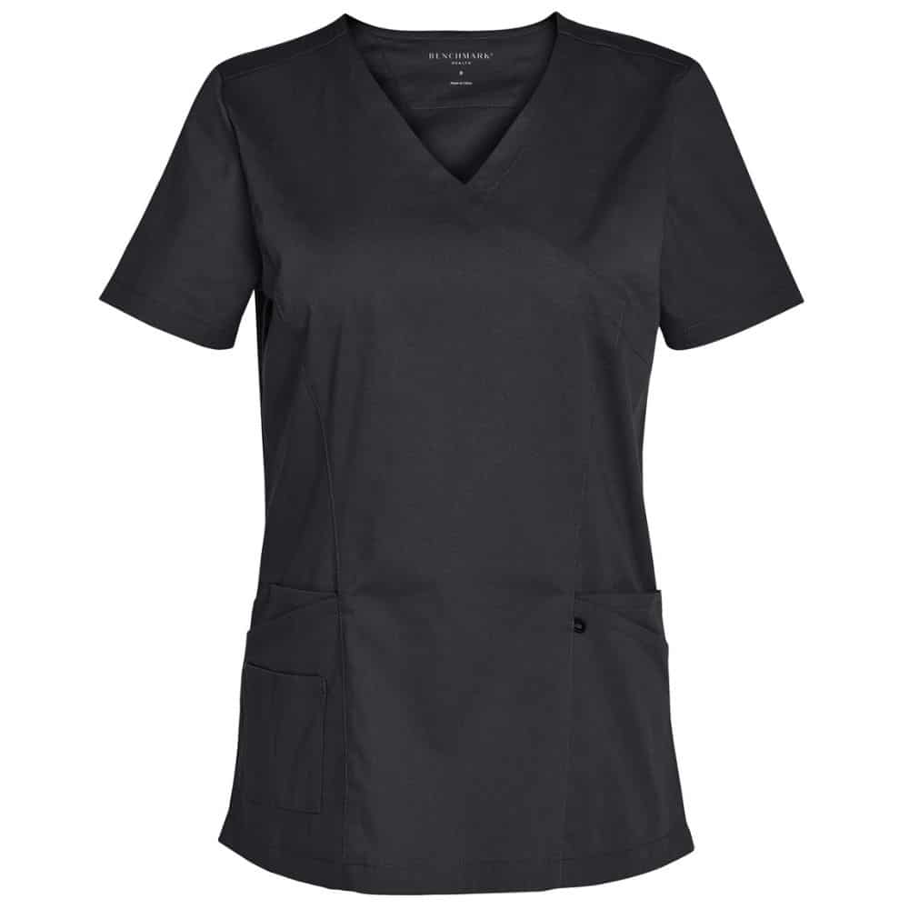 M7640-LADIES-SCRUB-TOP_Charcoal