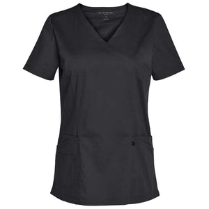 M7640-LADIES-SCRUB-TOP_Charcoal