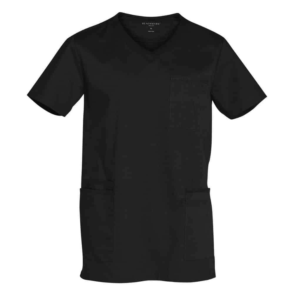 M7650_MENS-V-NECK-CONTRAST-TRIM-SCRUB-TOP_Black-Black