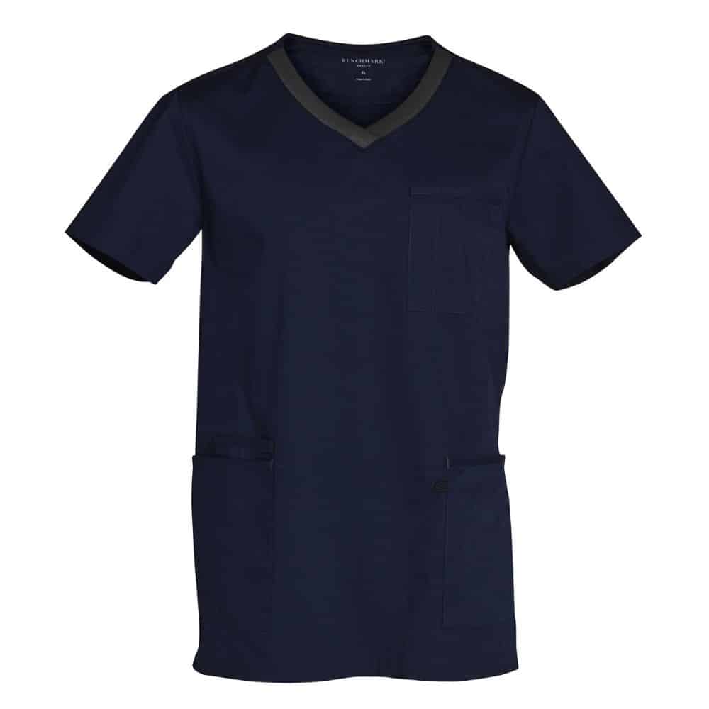 M7650_MENS-V-NECK-CONTRAST-TRIM-SCRUB-TOP_Navy-Charcoal
