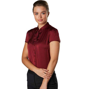 M8810_Women's Tie Neck Blouse-model