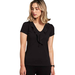 M8820_Women's Ruffle Front Blouse-model