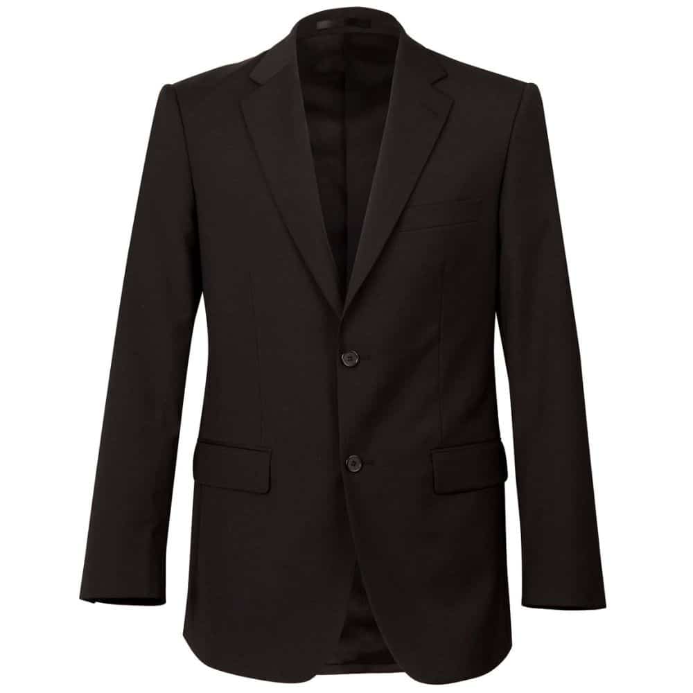M9100_Men's Wool Blend Stretch Two Buttons Jacket-Black