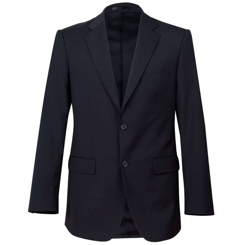 M9100_Men's Wool Blend Stretch Two Buttons Jacket-Navy