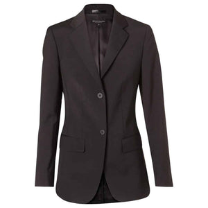 M9200_Women's Wool Blend Stretch Mid Length Jacket-Charcoal