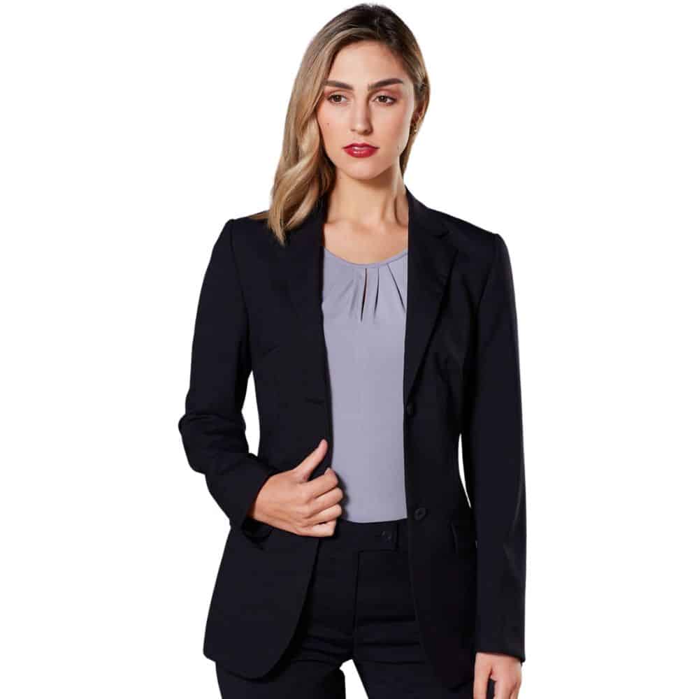M9200_Women's Wool Blend Stretch Mid Length Jacket