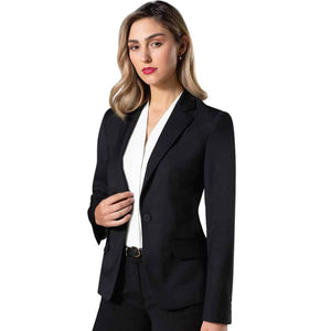 M9201_Ladies’ Wool Blend Stretch One Button Cropped Jacket
