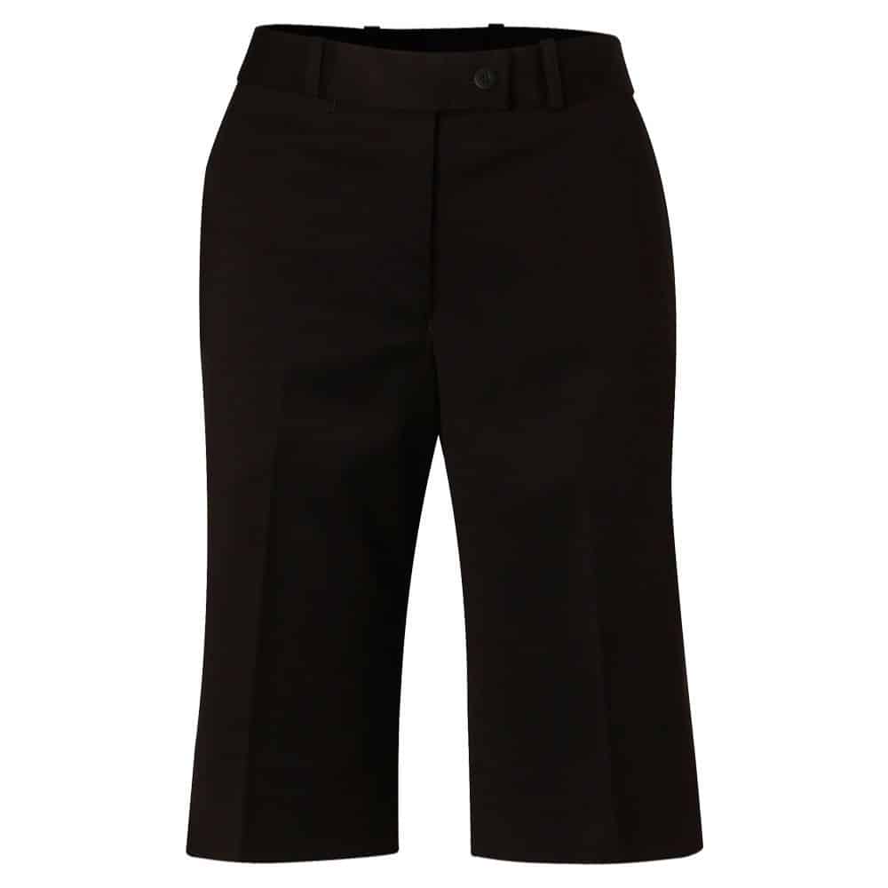 M9441_Women's PolyViscose Stretch Knee Length Flexi Waist Shorts-Navy