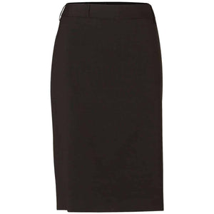 M9470_Women's Wool Blend Stretch Mid Length Lined Pencil Skirt-Charcoal