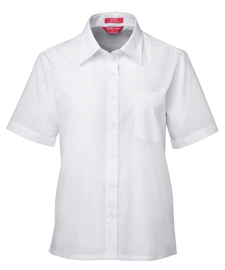 JB 4LSWS LADIES S/S ORIGINAL POPLIN SHIRT WHITE