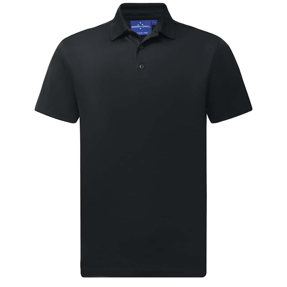 PS95_SUSTAINABLE JACQUARD KNIT POLO Men's-Black